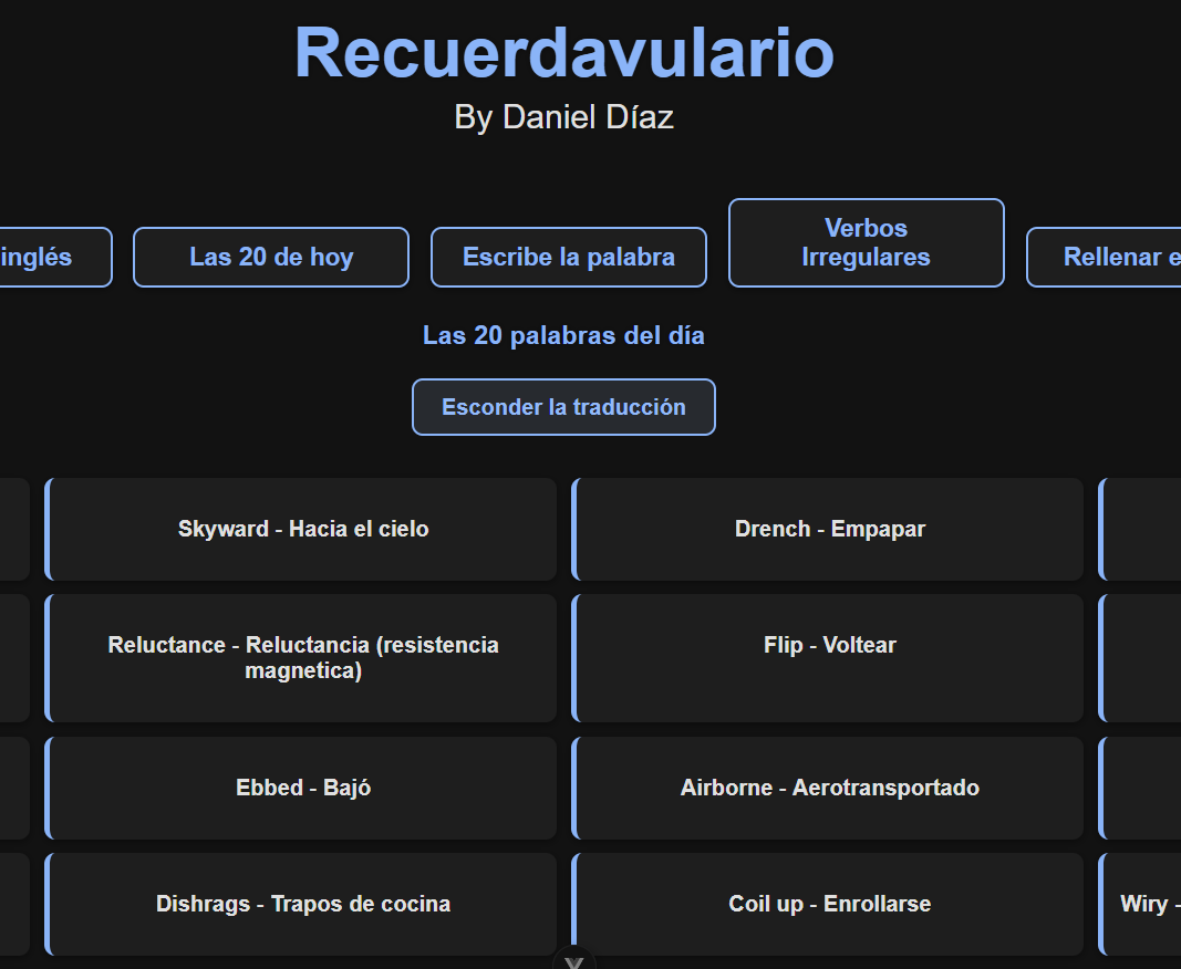 Captura de Recuerdavulario